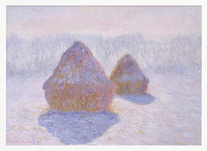 Haystacks (effect of Snow and Sun) (1891) By Claude Monet - Poster / Art Print