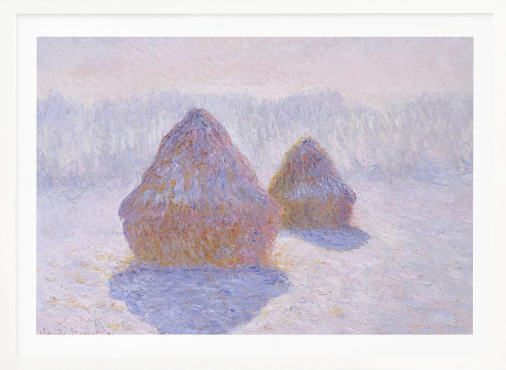 Haystacks (effect of Snow and Sun) (1891) By Claude Monet - Poster / Art Print