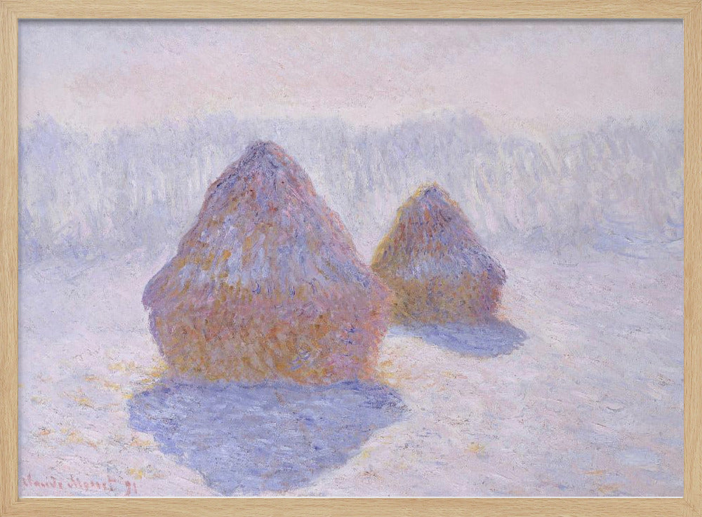Haystacks (effect of Snow and Sun) (1891) By Claude Monet - Poster / Art Print