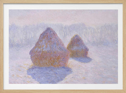 Haystacks (effect of Snow and Sun) (1891) By Claude Monet - Poster / Art Print
