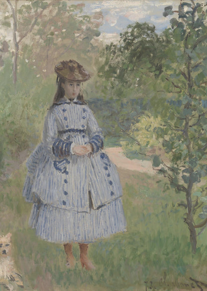 Girl With Dog By Claude Monet - Poster / Art Print