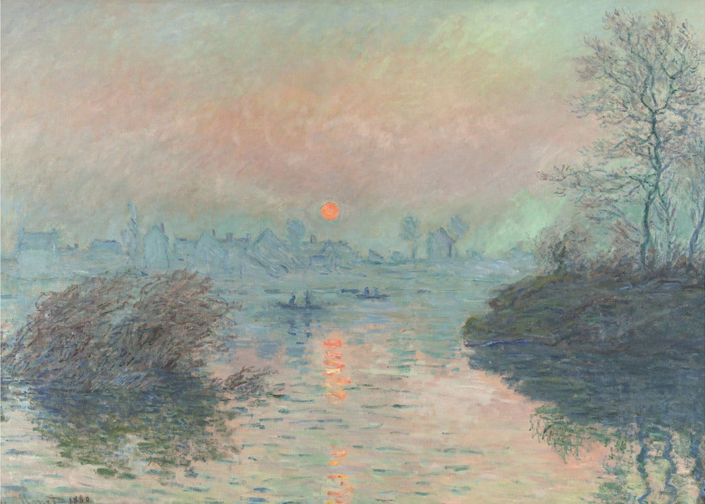 Sun Setting On the Seine At Lavacourt (1880) Claude Monet - Poster / Art Print