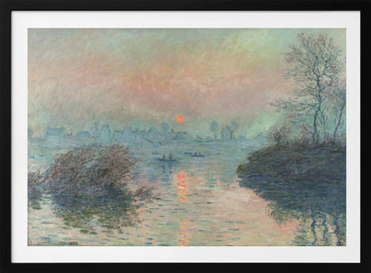 Sun Setting On the Seine At Lavacourt (1880) Claude Monet - Poster / Art Print