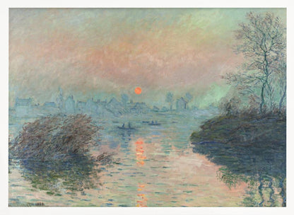 Sun Setting On the Seine At Lavacourt (1880) Claude Monet - Poster / Art Print