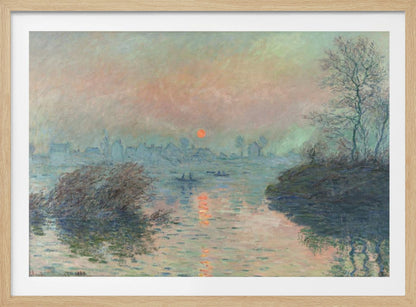 Sun Setting On the Seine At Lavacourt (1880) Claude Monet - Poster / Art Print