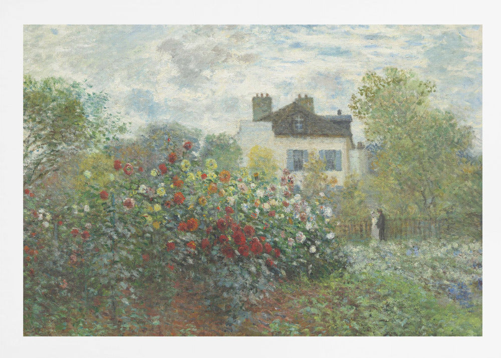 The Artist's Garden In Argenteuil, a Corner of the Garden With Dahlias (1873) - Poster / Art Print