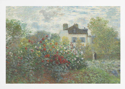 The Artist's Garden In Argenteuil, a Corner of the Garden With Dahlias (1873) - Poster / Art Print