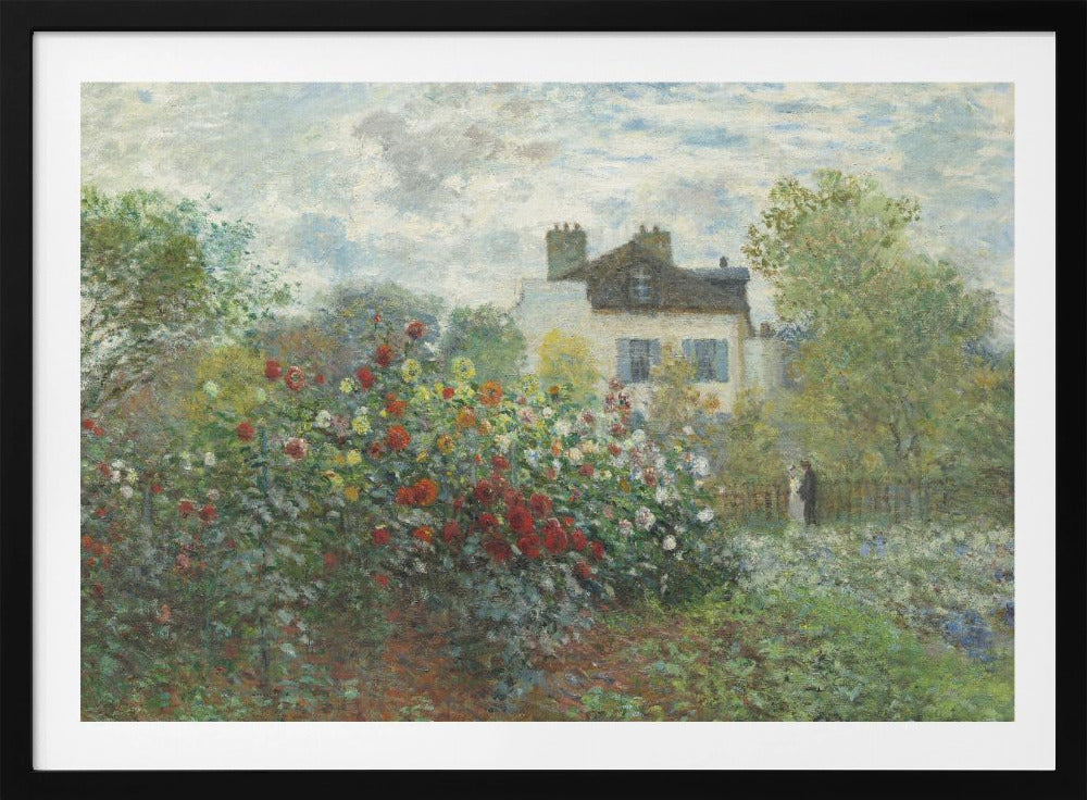 The Artist's Garden In Argenteuil, a Corner of the Garden With Dahlias (1873) - Poster / Art Print