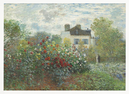 The Artist's Garden In Argenteuil, a Corner of the Garden With Dahlias (1873) - Poster / Art Print