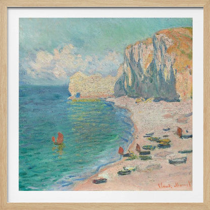The Beach and the Falaise D'amont (1885) By Claude Monet. - Poster / Art Print