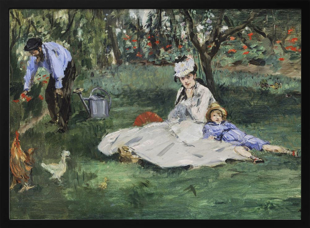 The Monet Family In Their Garden At Argenteuil (1874) - Poster / Art Print