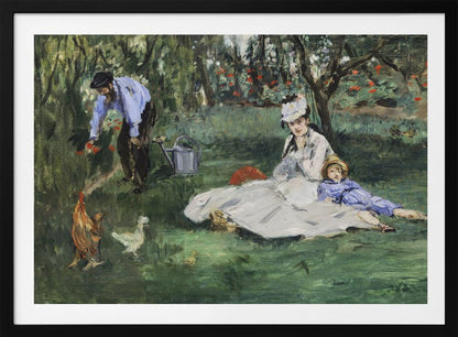 The Monet Family In Their Garden At Argenteuil (1874) - Poster / Art Print