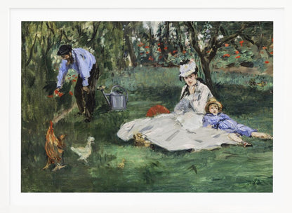 The Monet Family In Their Garden At Argenteuil (1874) - Poster / Art Print