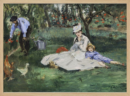 The Monet Family In Their Garden At Argenteuil (1874) - Poster / Art Print