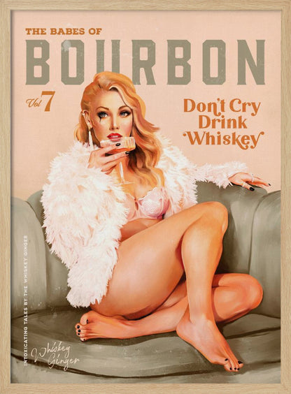 Babes of Bourbon Vol 7 Sexy Vintage Whiskey Pinup Girl - Poster / Art Print