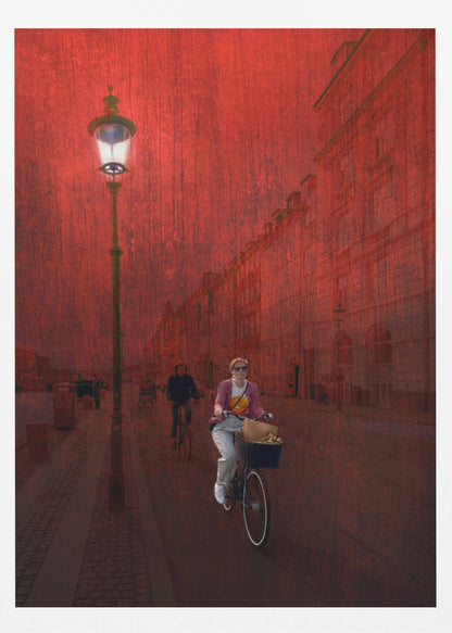 Bicycling in Copenhagen - Poster / Art Print