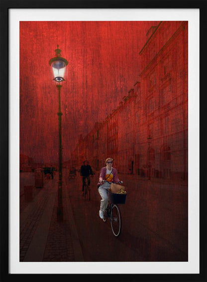 Bicycling in Copenhagen - Poster / Art Print