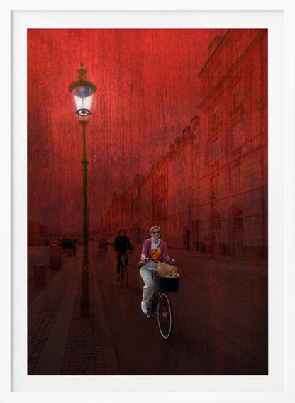 Bicycling in Copenhagen - Poster / Art Print