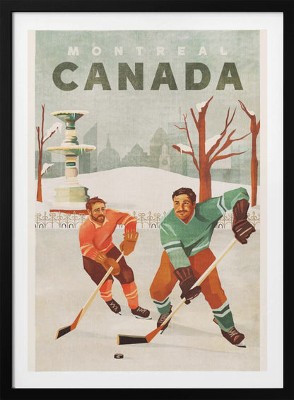 Montreal Canada Pond Hockey Guys - Poster / Art Print
