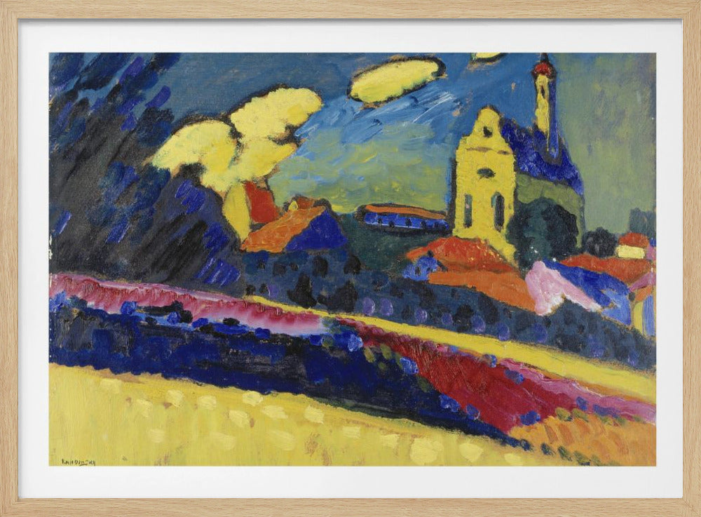 Study of Murnau  Landscape With Church (1909) - Poster / Art Print