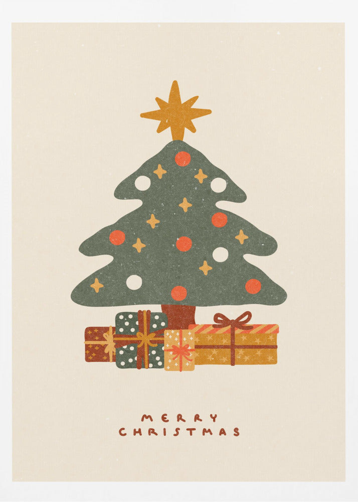 Christmas tree with gifts - Poster / Art Print