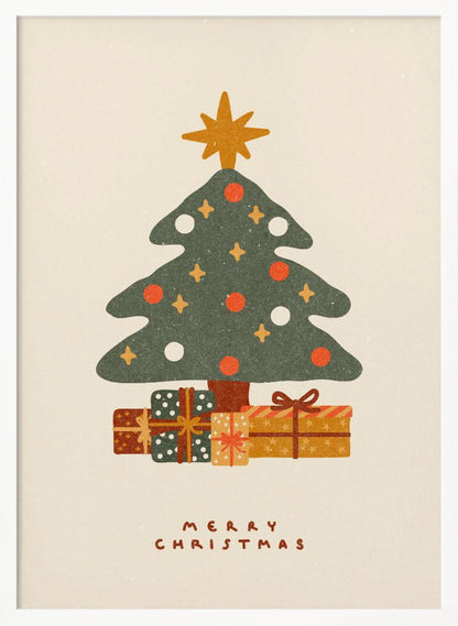 Christmas tree with gifts - Poster / Art Print