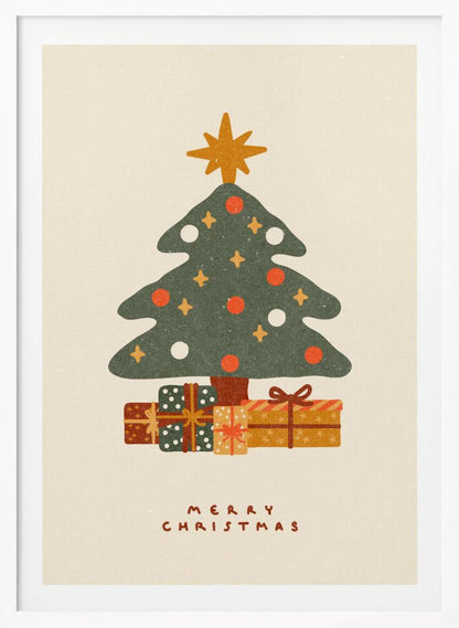 Christmas tree with gifts - Poster / Art Print