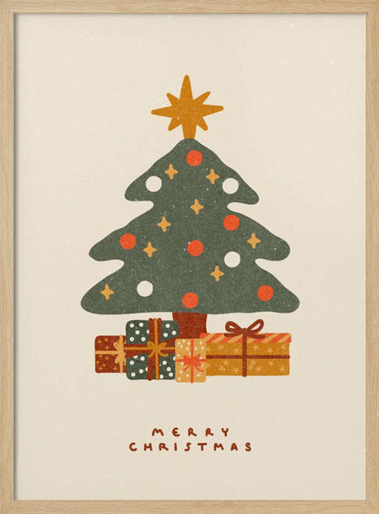 Christmas tree with gifts - Poster / Art Print