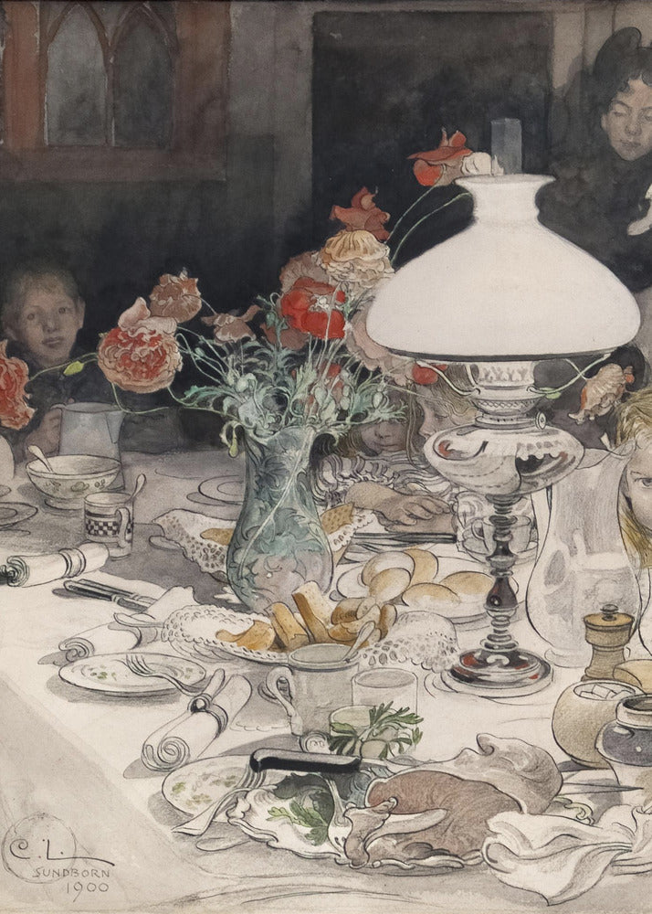 Around the Evening Lamp (1900) - Poster / Art Print