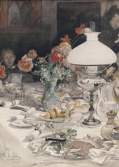 Around the Evening Lamp (1900) - Poster / Art Print