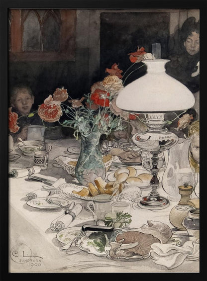 Around the Evening Lamp (1900) - Poster / Art Print