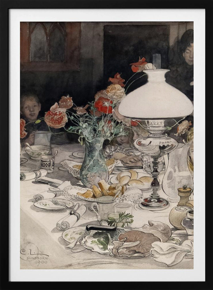 Around the Evening Lamp (1900) - Poster / Art Print