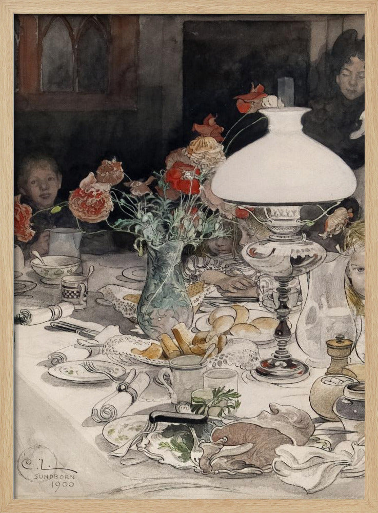 Around the Evening Lamp (1900) - Poster / Art Print