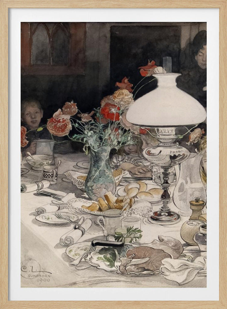 Around the Evening Lamp (1900) - Poster / Art Print
