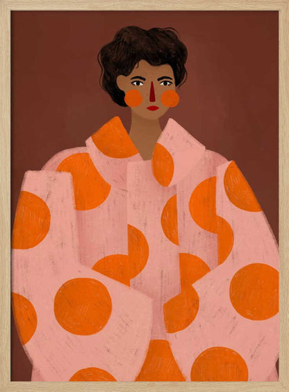 Woman With Orange Dots - Poster / Art Print