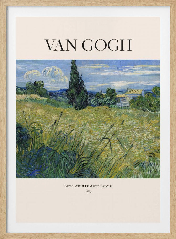 Green Wheat Field With Cypress (1889) Van Gogh - Poster / Art Print