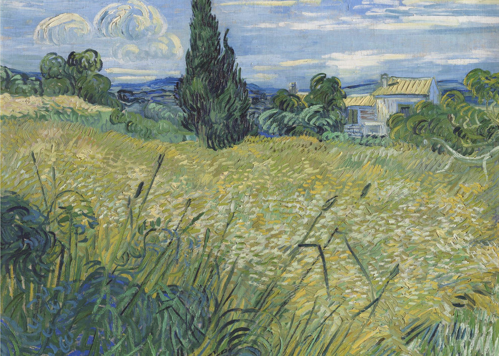 Green Wheat Field With Cypress (1889) - Poster / Art Print