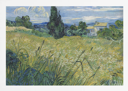 Green Wheat Field With Cypress (1889) - Poster / Art Print