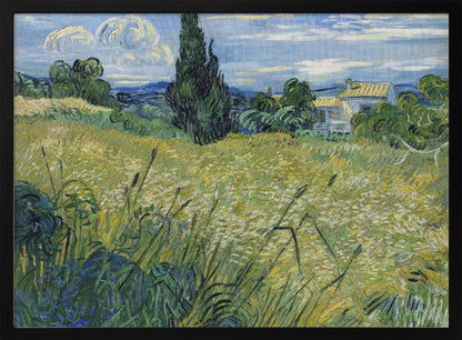 Green Wheat Field With Cypress (1889) - Poster / Art Print
