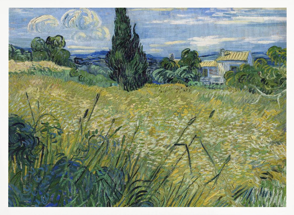Green Wheat Field With Cypress (1889) - Poster / Art Print