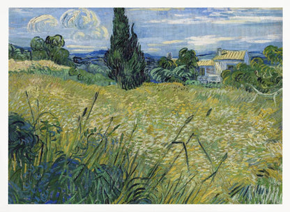 Green Wheat Field With Cypress (1889) - Poster / Art Print
