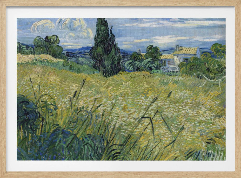 Green Wheat Field With Cypress (1889) - Poster / Art Print