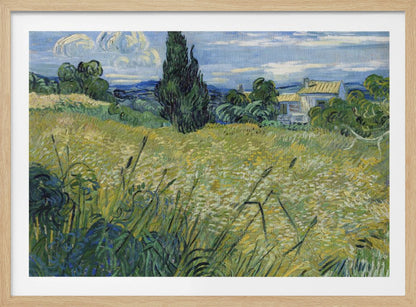 Green Wheat Field With Cypress (1889) - Poster / Art Print