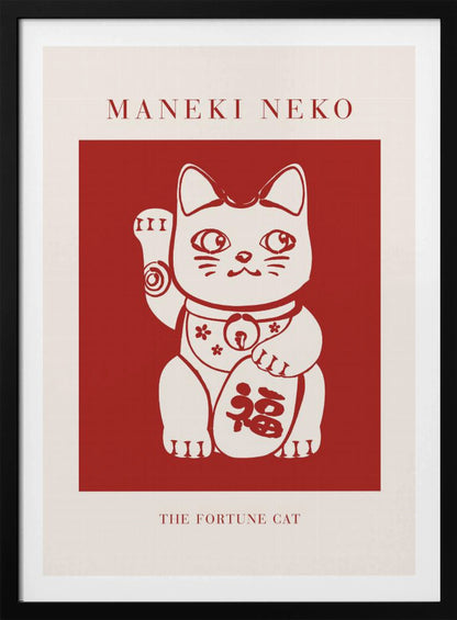 Maneki-Neko Cat Red - Poster / Art Print