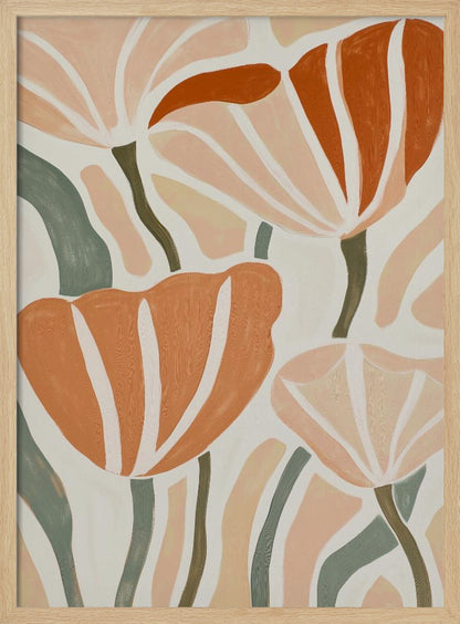 Abstract Geometric Flowers - Poster / Art Print