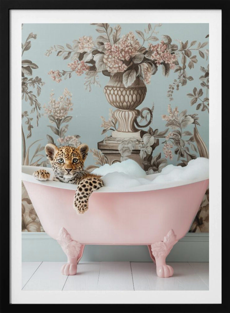 Leopard’s Pink Bubble Bath - Poster / Art Print