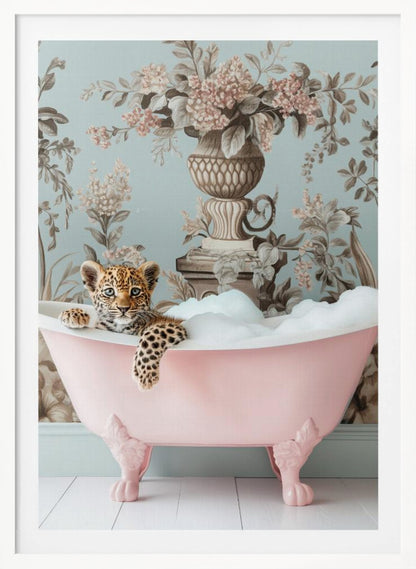 Leopard’s Pink Bubble Bath - Poster / Art Print