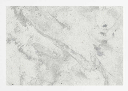 Abstract art with a light grey and white marbled texture in a modern silver frame.