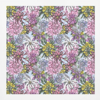 Colorful Flowers with Green Leaves - Poster / Art Print