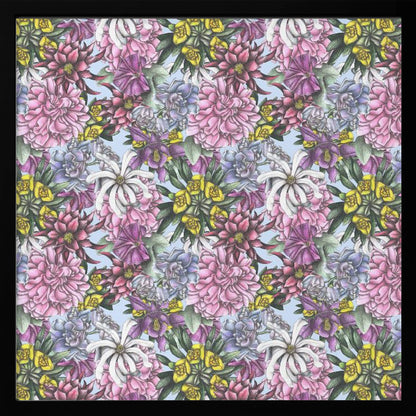 Colorful Flowers with Green Leaves - Poster / Art Print